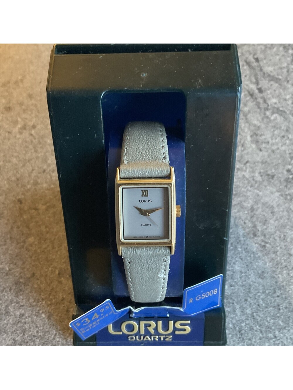 Lorus By Seiko Womens Tank Style Watch 17mm Gold Tone Case With Case S2
